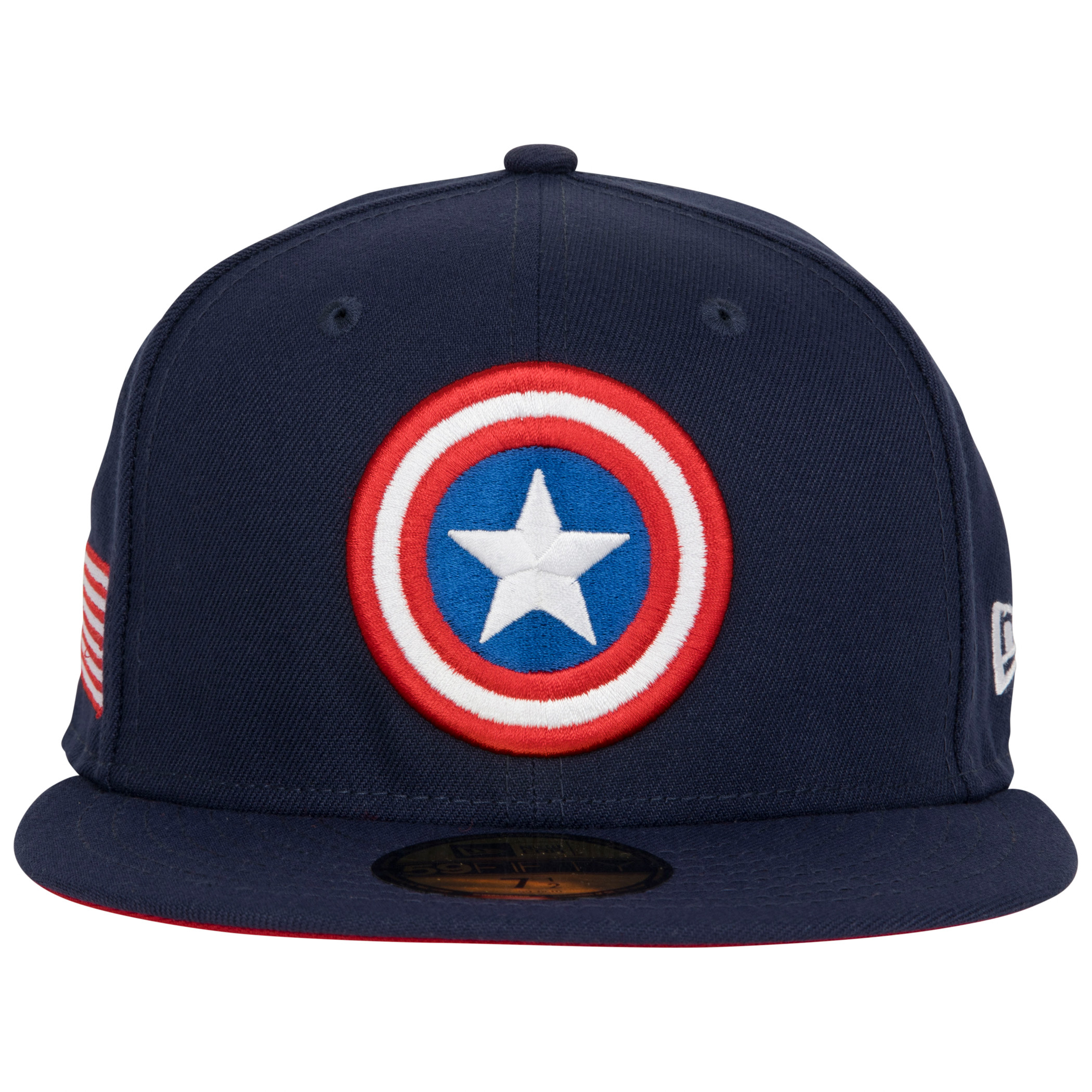 Captain America American Flag Navy Colorway New Era 59Fifty Fitted Hat